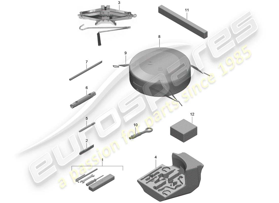 porsche 2017 (991-2 turbo) werkzeug-teilediagramm