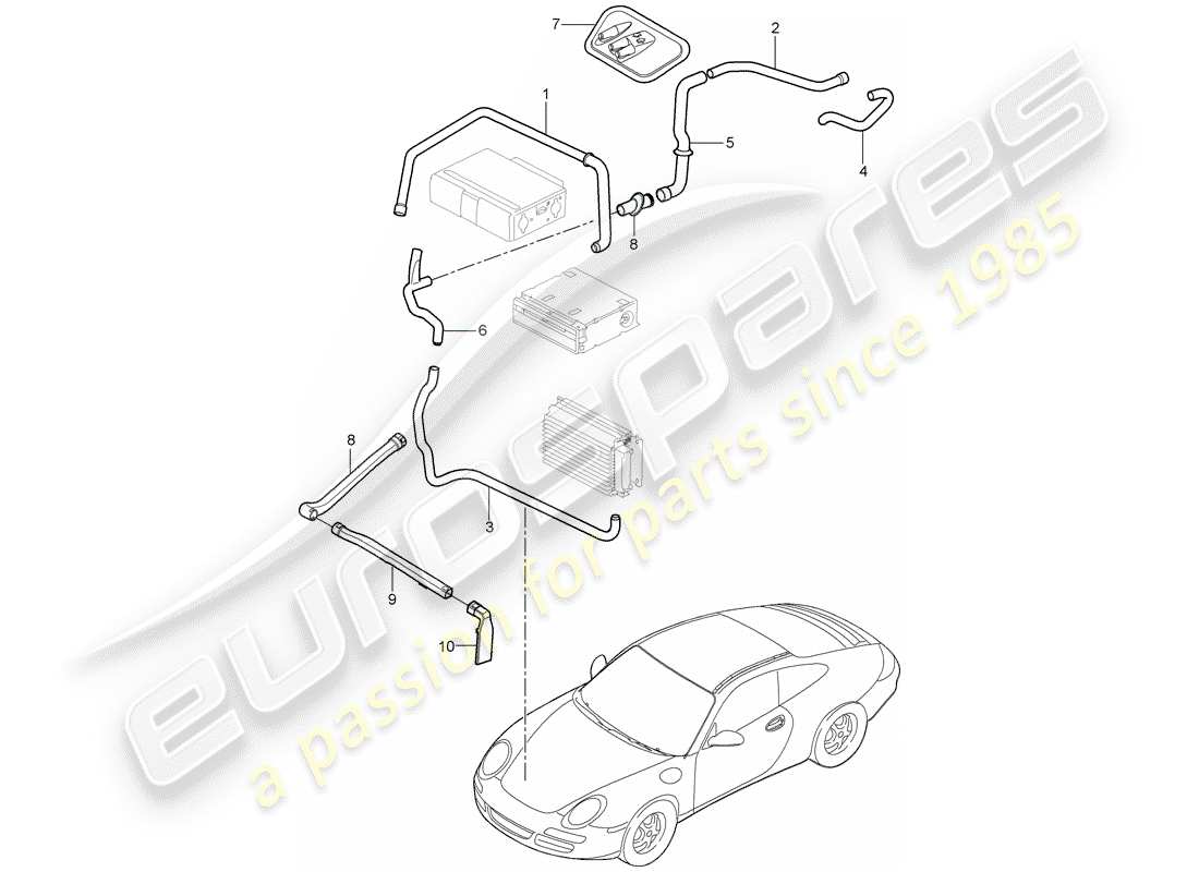 porsche 2008 (997-1) gepäckraum teilediagramm