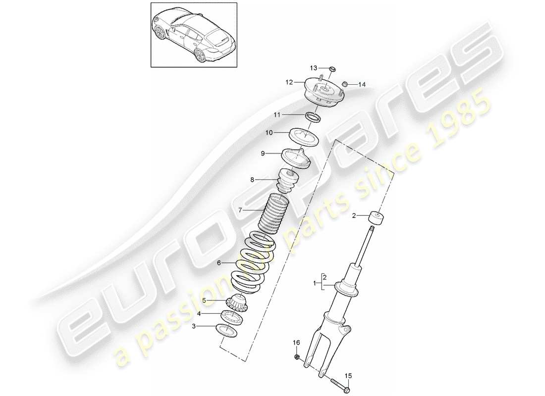 porsche 2013 (panamera 970) aufhängung teilediagramm