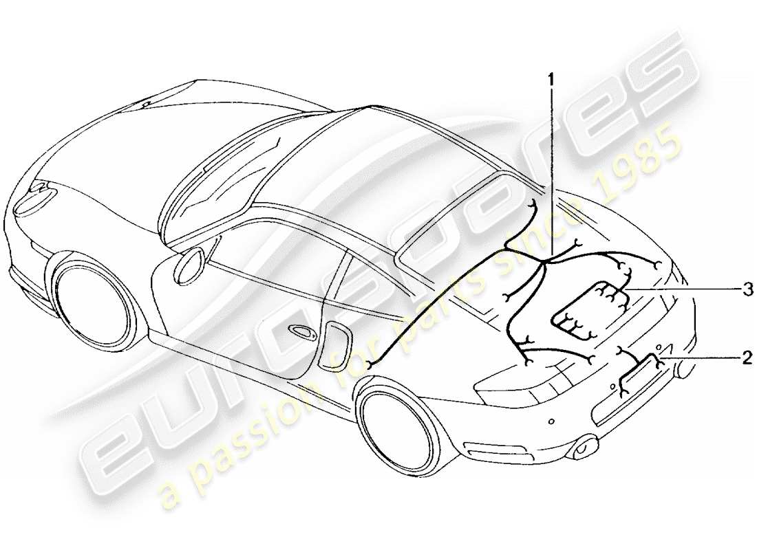 porsche 2003 (996 turbo / gt2) kabelbäume - heck - zusätzliches bremslicht - heckkofferraumdeckel - kennzeichenbeleuchtung - motor - getriebe - reparatursatz - anti-blockiersystem -abs- - bremsbelagverschleissanzeige - hinterachse ersatzteildiagramm