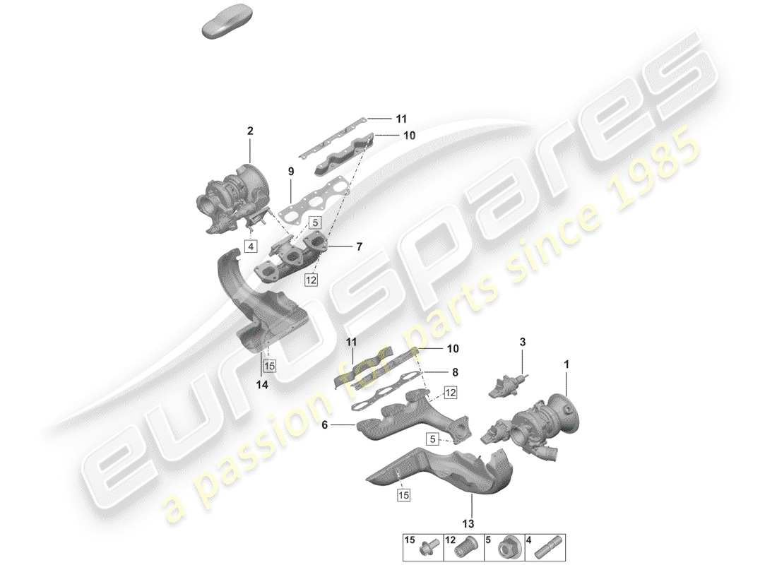 porsche 2020 (992-1) abgasturbolader teilediagramm