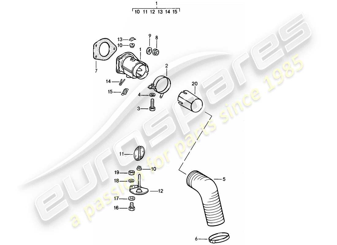 porsche 1984 (911) heizluftzufuhr ersatzteildiagramm