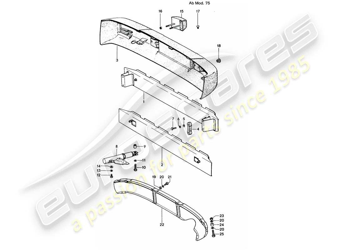 porsche 1973 (914) stoßstange - d - mj 1975>> teilediagramm