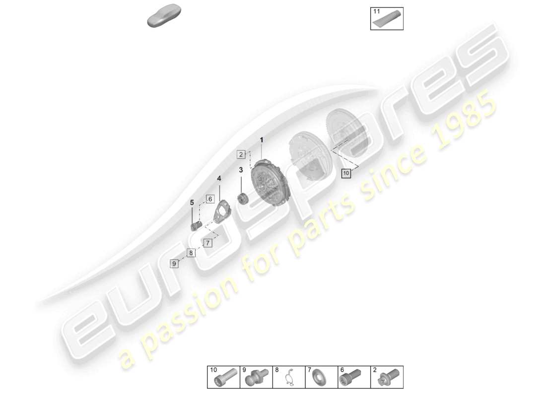 porsche 2020 (992-1) schaltgetriebe kupplung teilediagramm