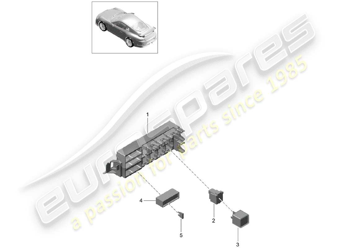 porsche 2016 (991-1 r/gt3/rs) sicherungskasten/relaisplatte ersatzteildiagramm