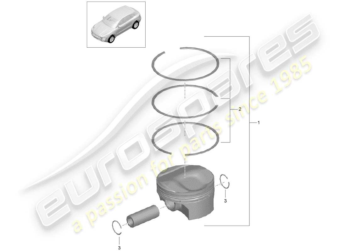 porsche 2014 (macan) kolben teilediagramm