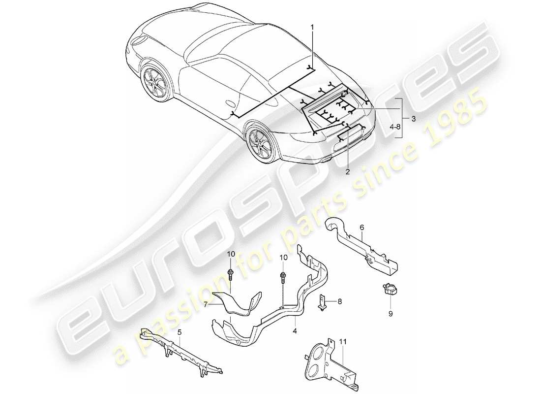 porsche 2006 (997-1) kabelbäume teilediagramm