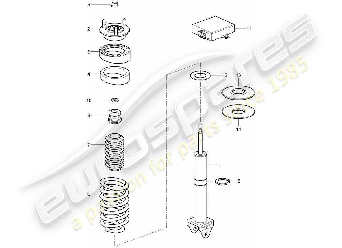 porsche 2007 (997-1) stossdämpfer teilediagramm