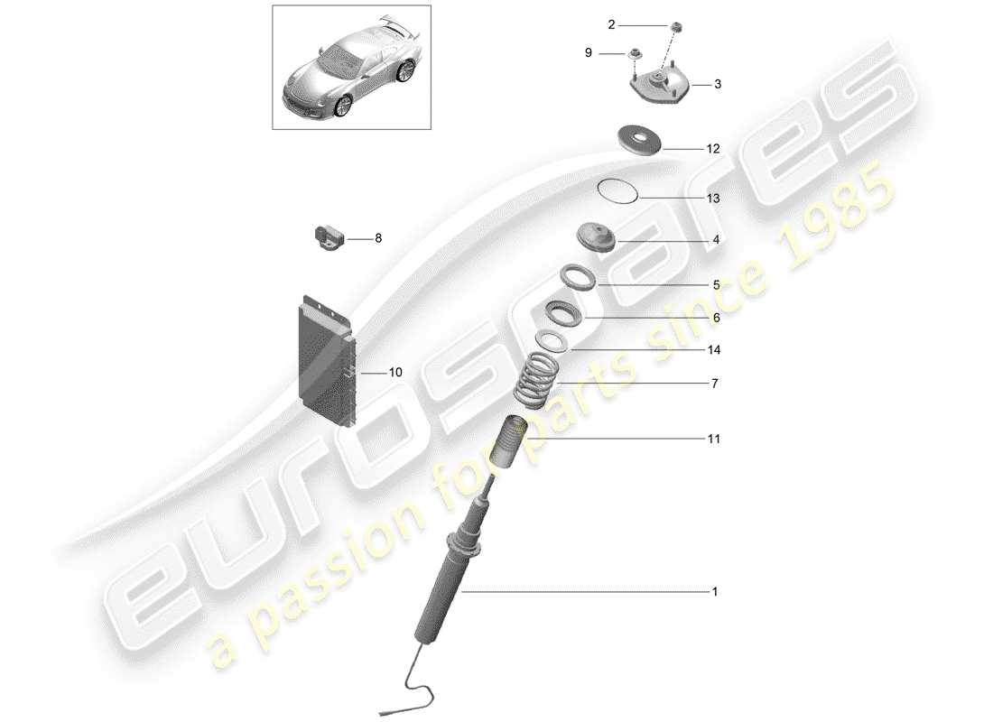 porsche 2016 (991-1 r/gt3/rs) vibrationsdämpfer ersatzteildiagramm