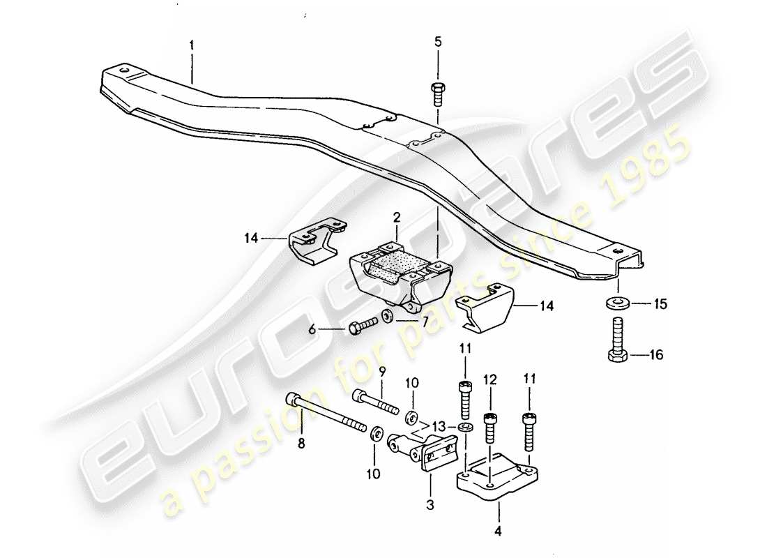 porsche 1986 (944) getriebeaufhängung - automatik-getriebe teilediagramm