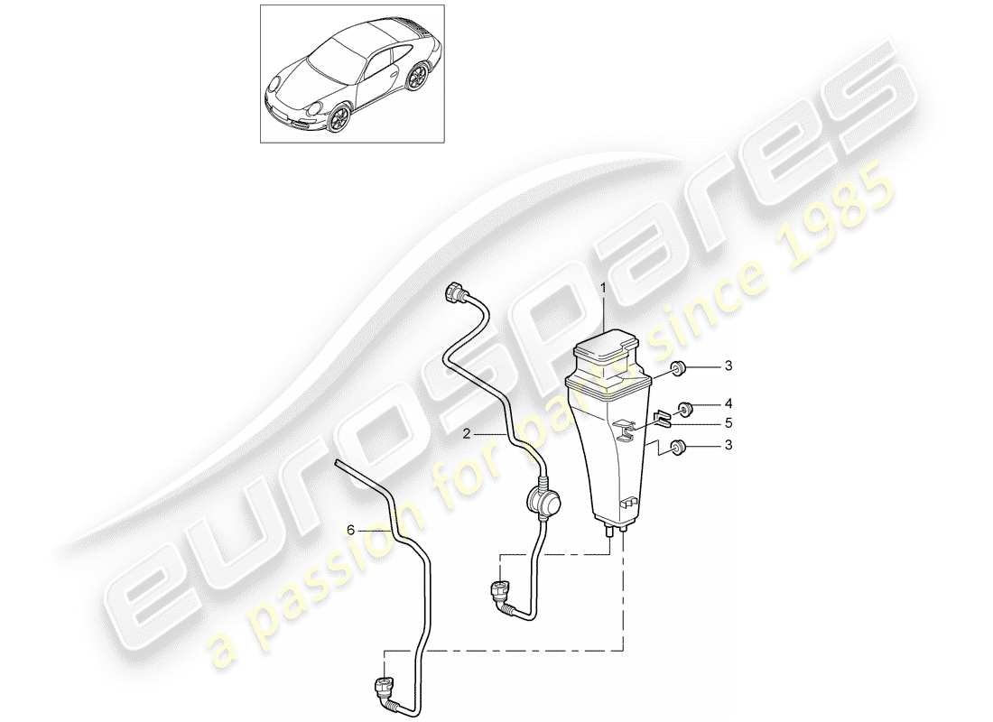 porsche 2012 (997-2) verdunstungsbehälter - teilediagramm
