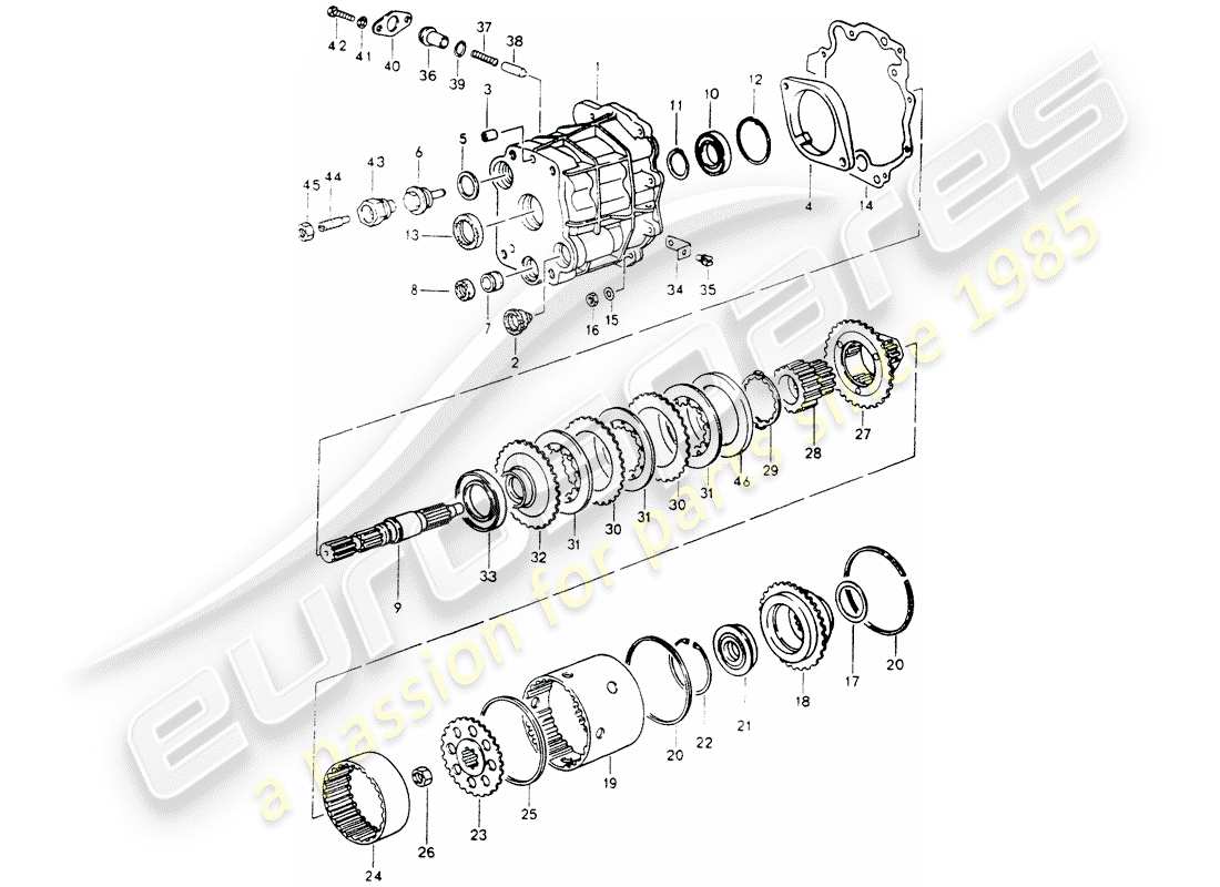 porsche 1991 (964) verteilergehäuse ersatzteildiagramm