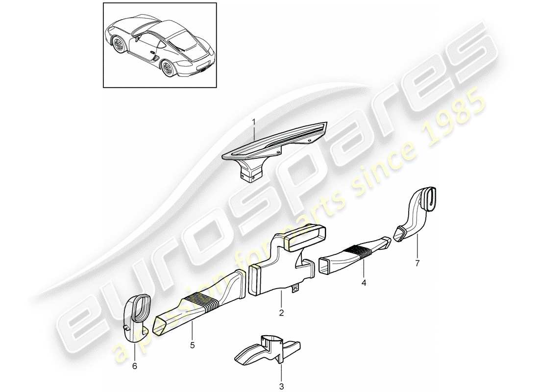 porsche 2010 (987 cayman) heizung teilediagramm