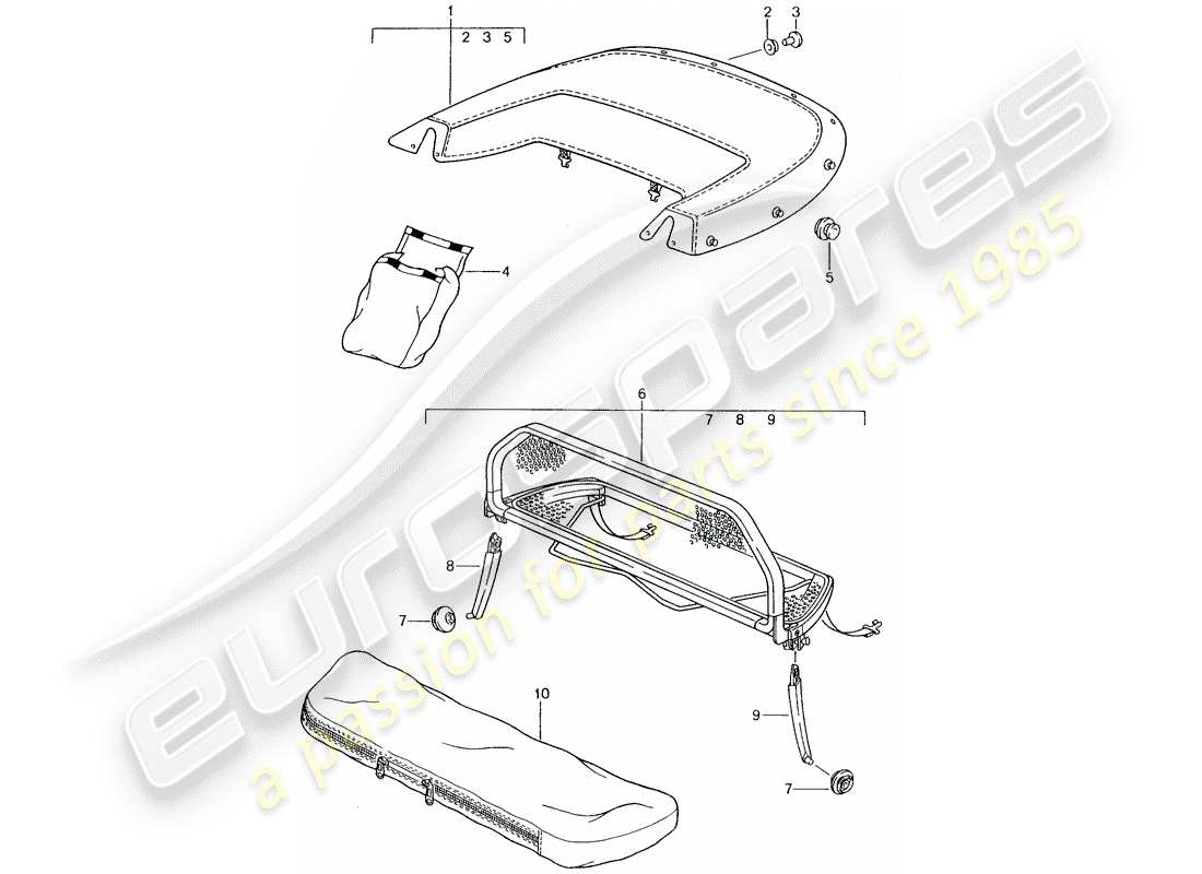 porsche 2006 (tequipment) kofferraumabdeckung ersatzteildiagramm