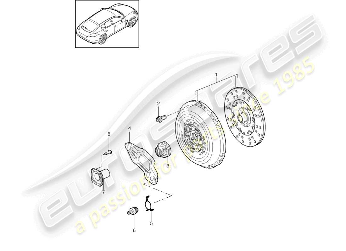 porsche 2012 (panamera 970) kupplung teilediagramm