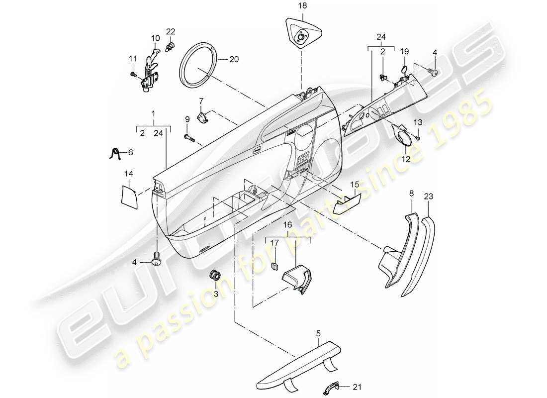 porsche 2010 (997-2 gt3) türplatte teilediagramm