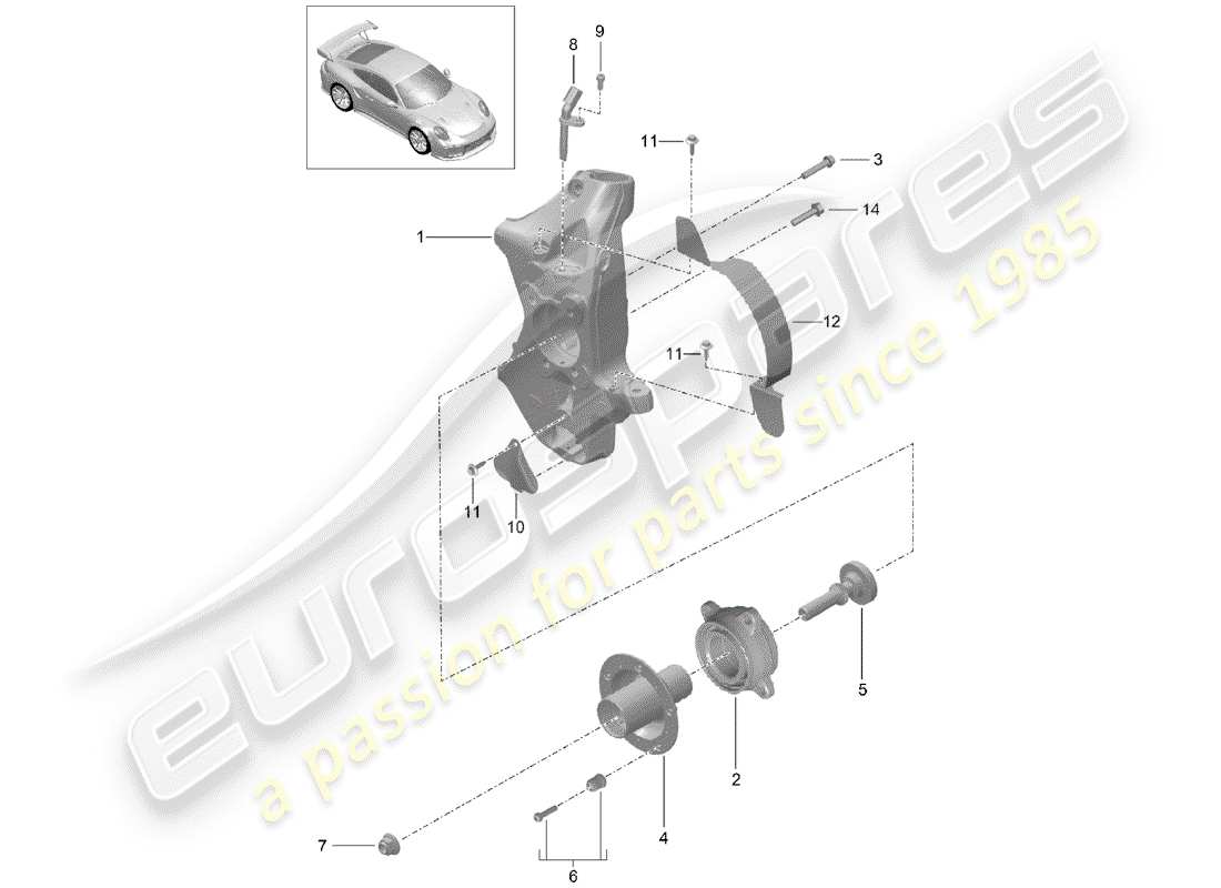 porsche 2017 (991-2 turbo) radträger ersatzteildiagramm