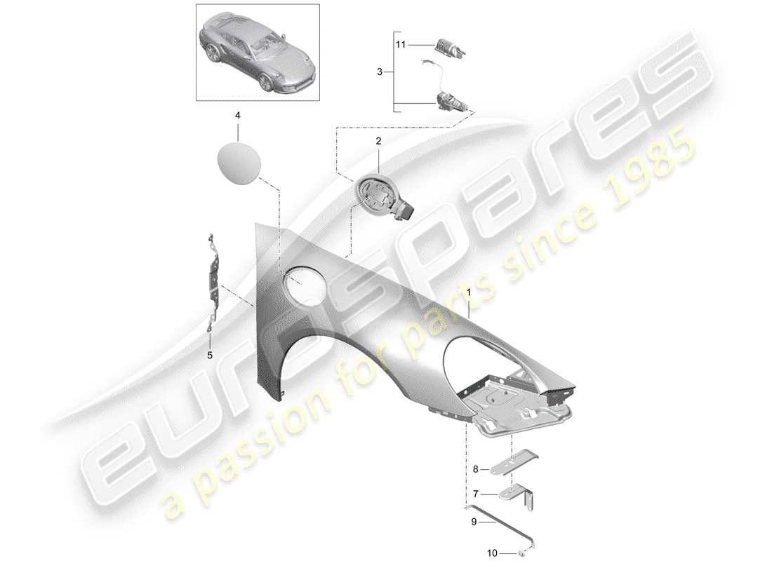 porsche 2017 (991-2 turbo) fender-teilediagramm