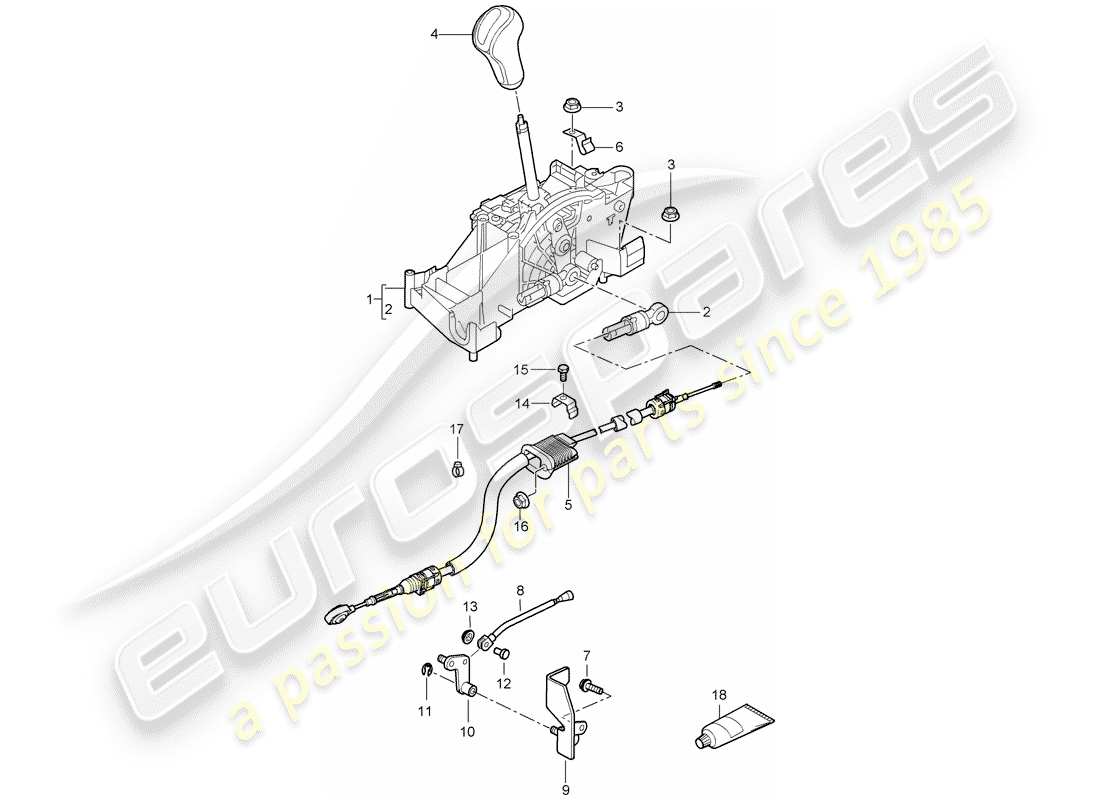porsche 2006 (987 cayman) wählhebel ersatzteildiagramm