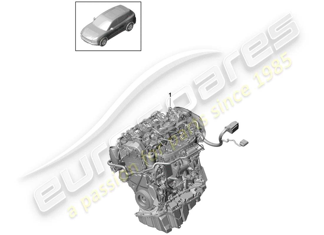 porsche 2018 (cayenne e3 9ya/9yb) ersatzteildiagramm für den motorersatz