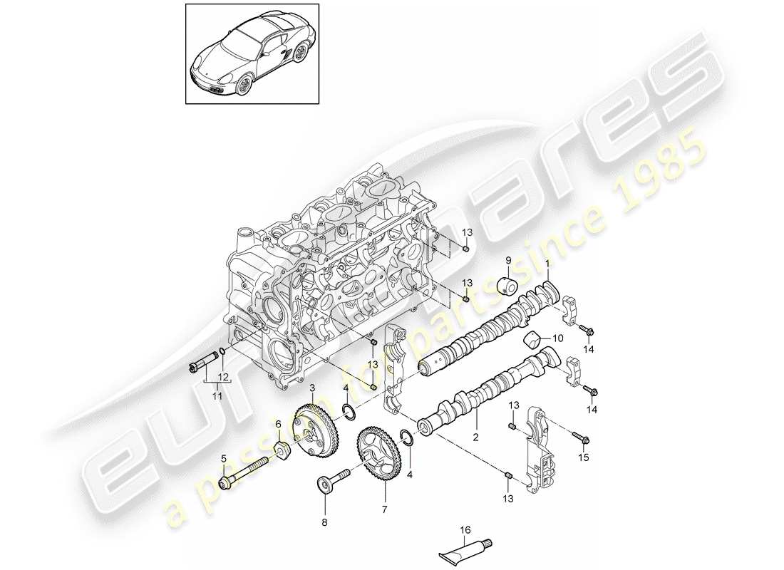 porsche 2009 (987 cayman) nockenwelle teilediagramm