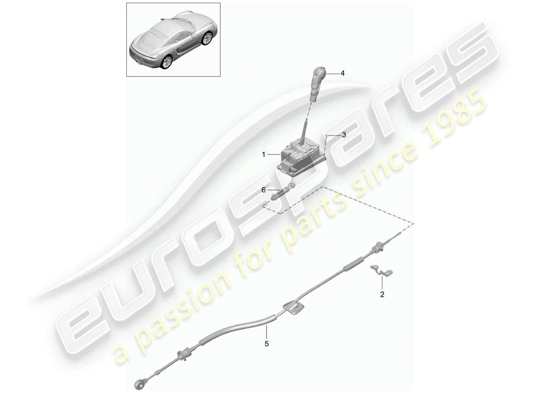 porsche 2016 (981 cayman) wählhebel ersatzteildiagramm