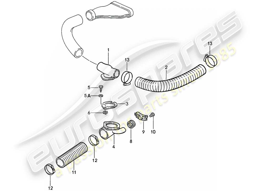 porsche 1987 (911) kühlluftkanal teilediagramm