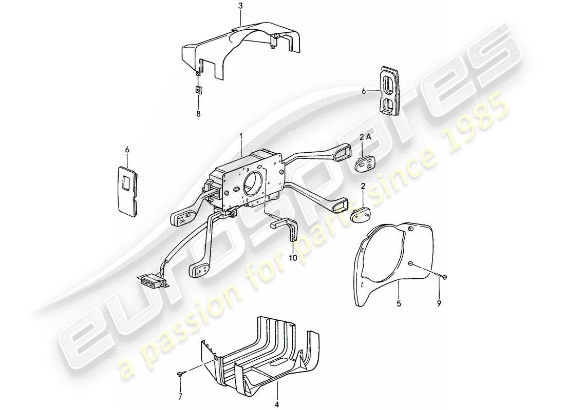 porsche 1995 (993) lenkstockschalter ersatzteildiagramm