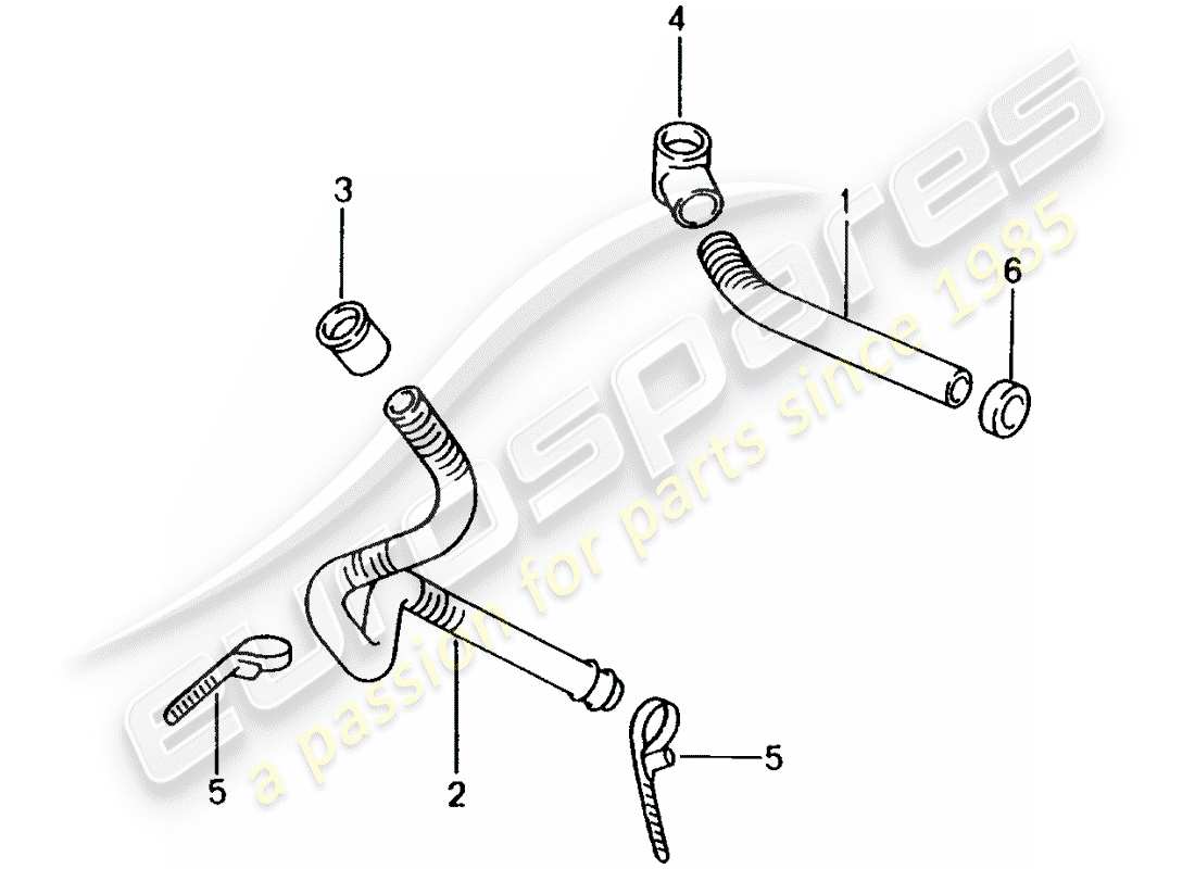 porsche 2003 (996) wasserablaufrohr - befestigungselemente - schalldämpfer - heizung - luftverteilungsgehäuse ersatzteildiagramm