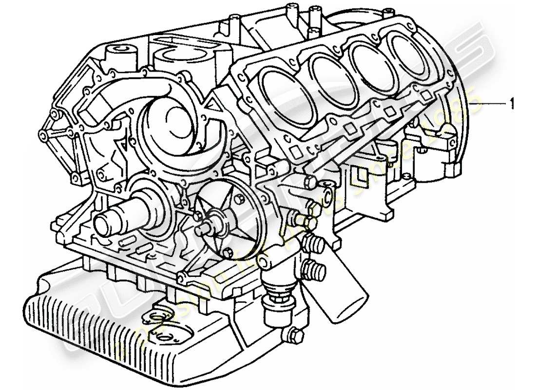 porsche 1998 (refurbished and exchange catalogue) kurzmotor teilediagramm