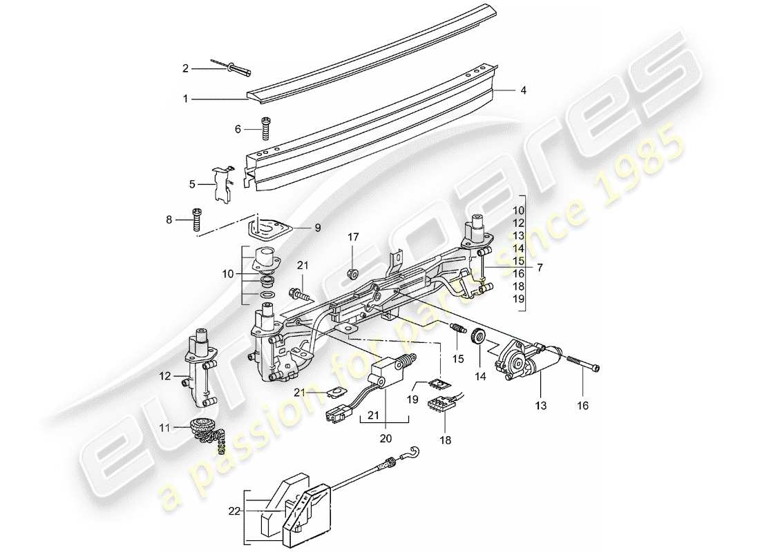 porsche 2003 (986 boxster) heckspoiler teilediagramm