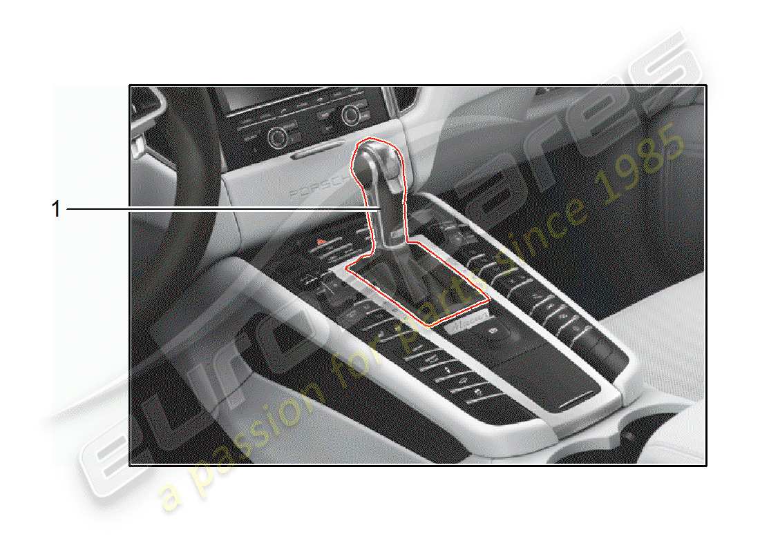 porsche 2014 (tequipment macan) wählhebel teilediagramm