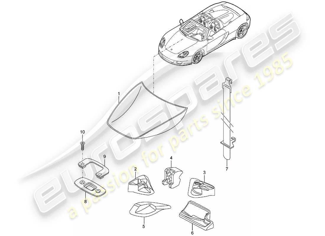 porsche 2004 (carrera gt) kofferraumverkleidung - ersatzteildiagramm