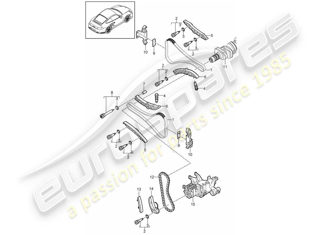porsche 2013 (997-2 turbo / gt2 rs) ventilsteuerung teilediagramm