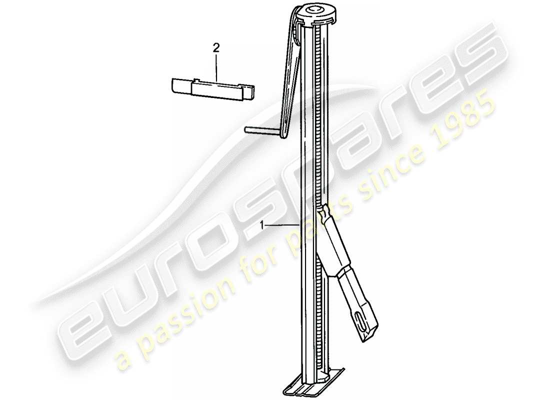 porsche 1989 (911) sondermodell - flatnose-design - wagenheber - zubehör ersatzteildiagramm