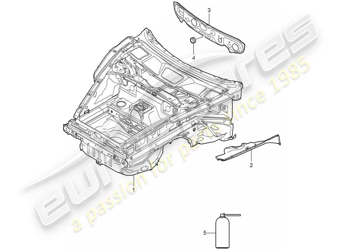 porsche 2010 (997-2 gt3) front end teilediagramm