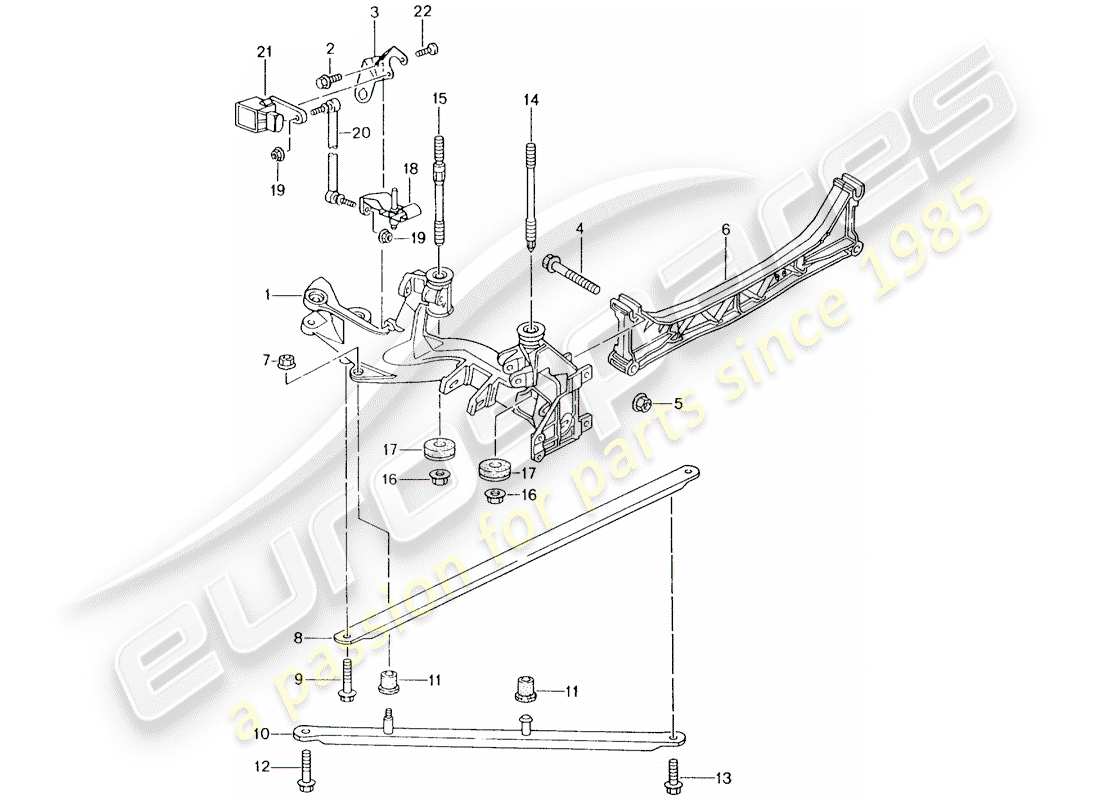 porsche 1999 (996) hinterachse - seitenwand - halterung ersatzteildiagramm