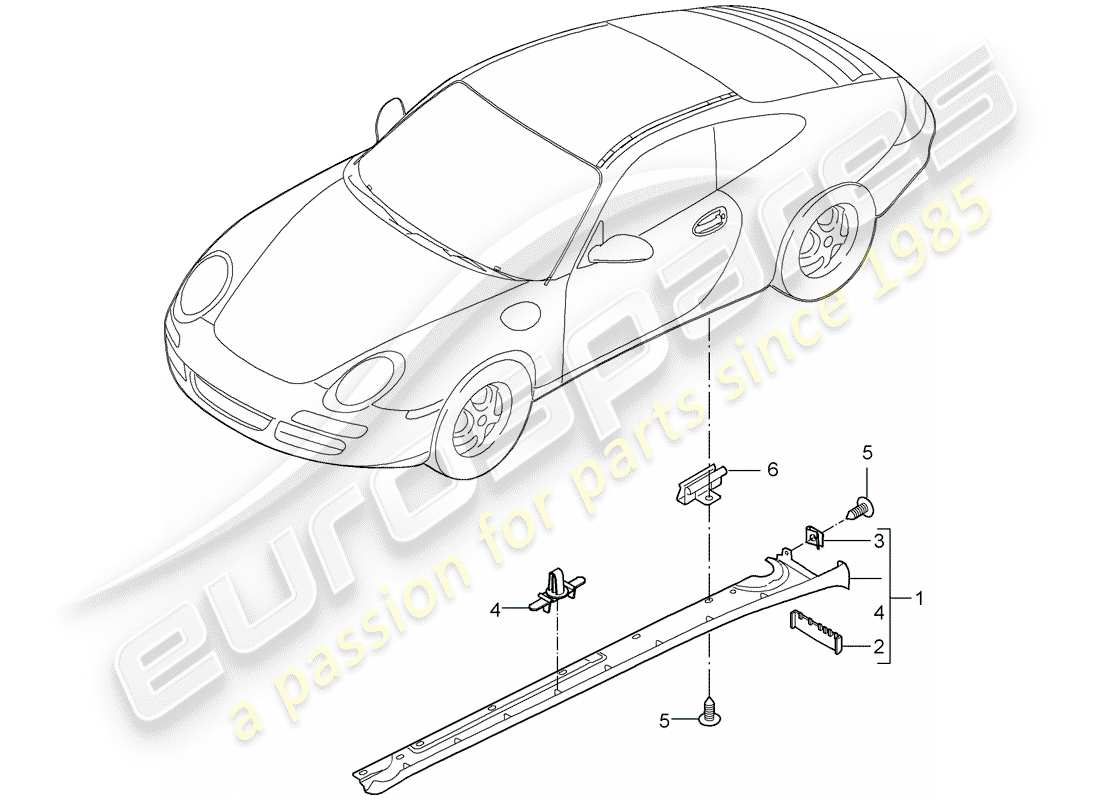 porsche 2006 (997-1) seitenteilverkleidung teilediagramm