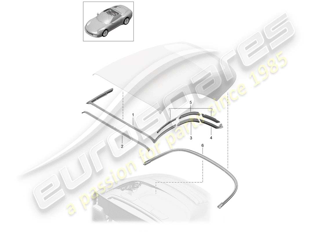 porsche 2012 (991-1) cabrioverdeck-ersatzteildiagramm