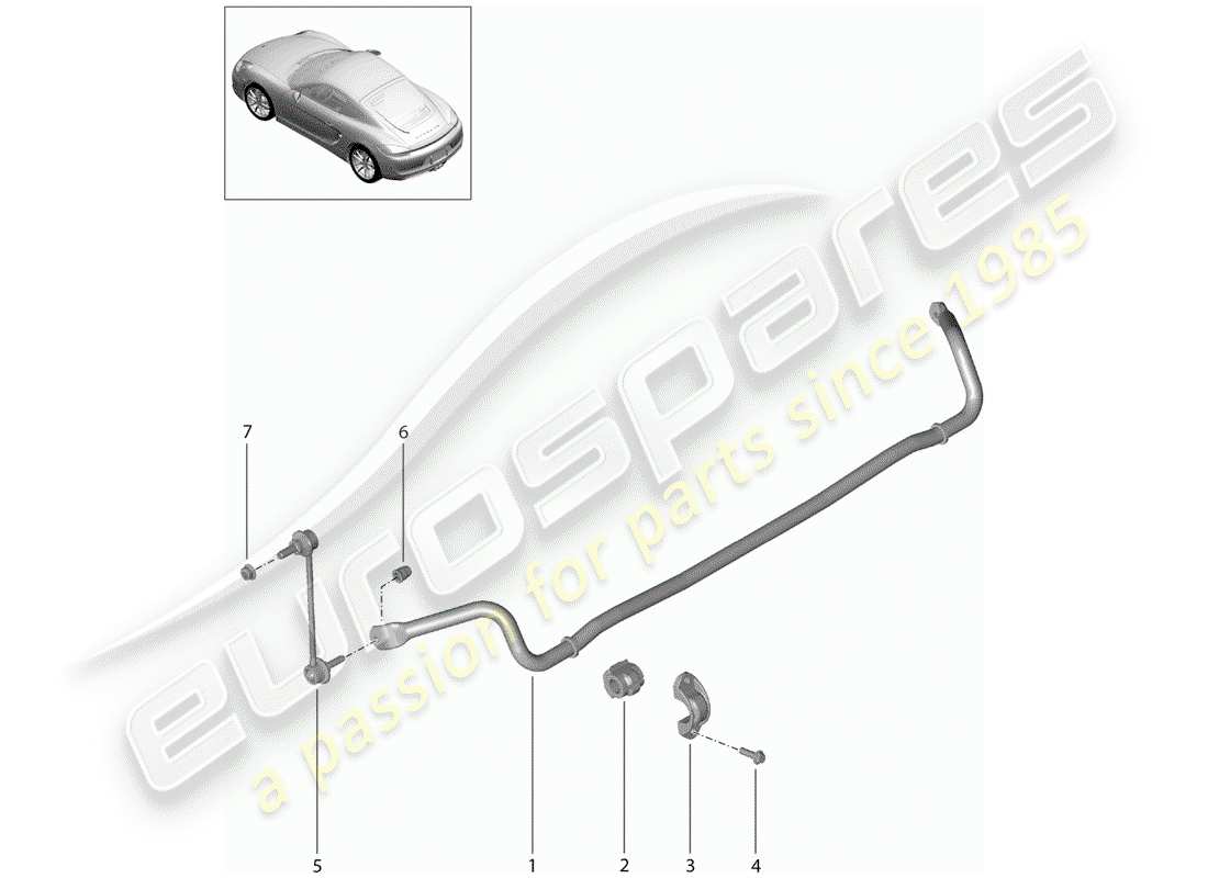 porsche 2014 (981 cayman) stabilisator - ersatzteildiagramm