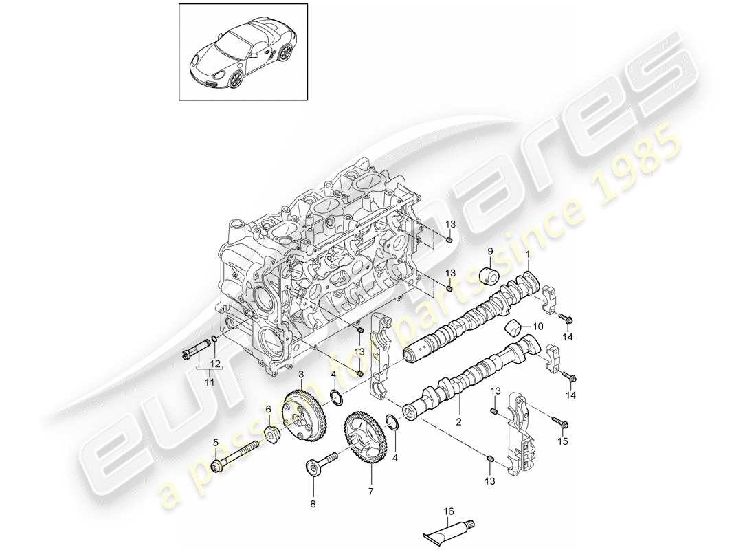 porsche 2012 (987 boxster) nockenwelle teilediagramm