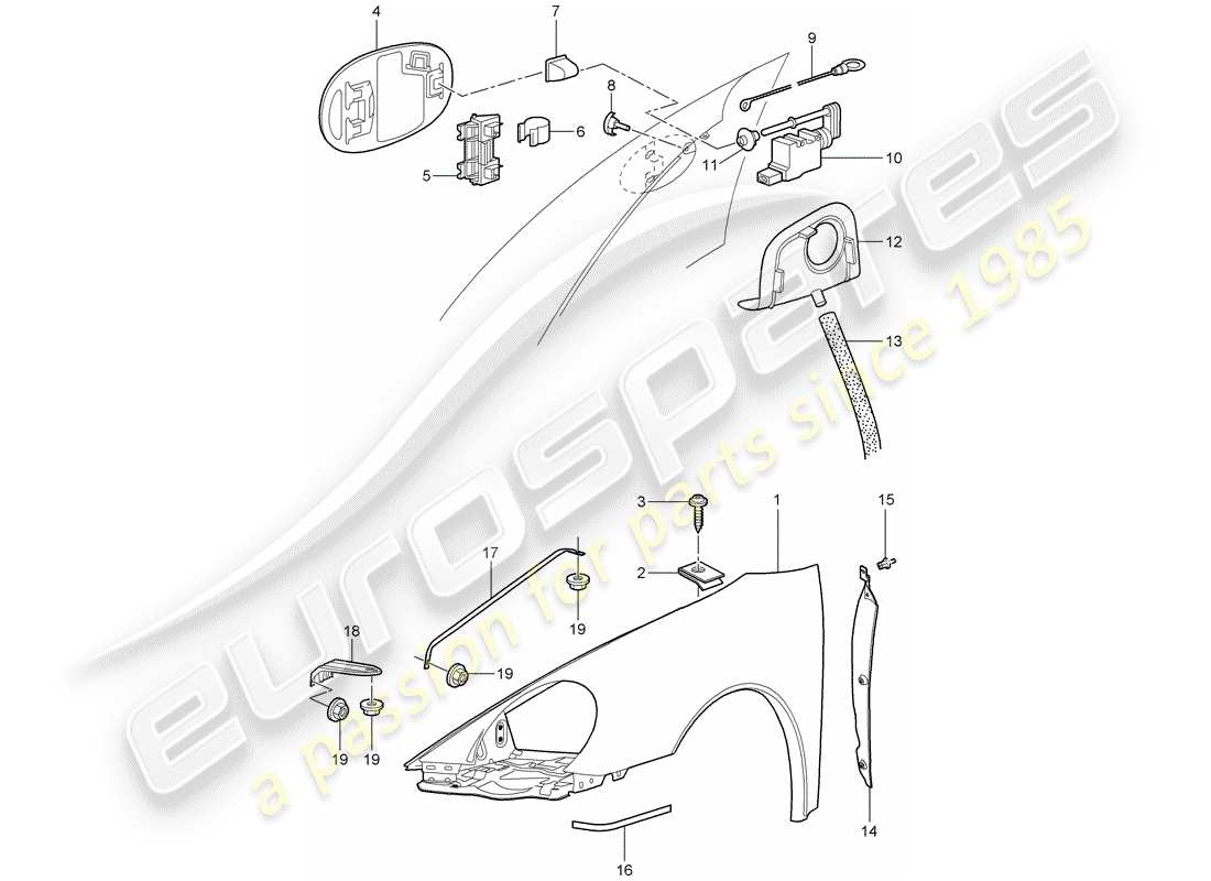 porsche 2006 (997-1) fender-teilediagramm