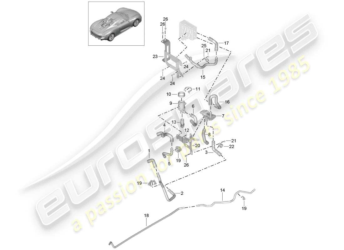porsche 2015 (918 spyder) heizung teilediagramm