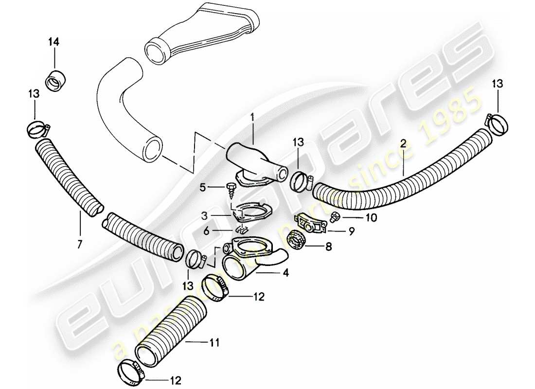 porsche 1984 (911) kühlluftkanal teilediagramm
