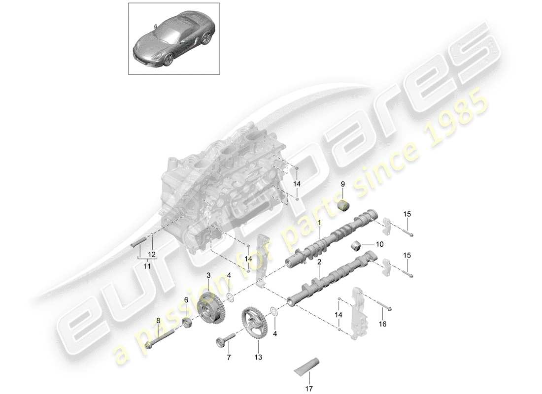 porsche 2014 (981 boxster) nockenwelle teilediagramm