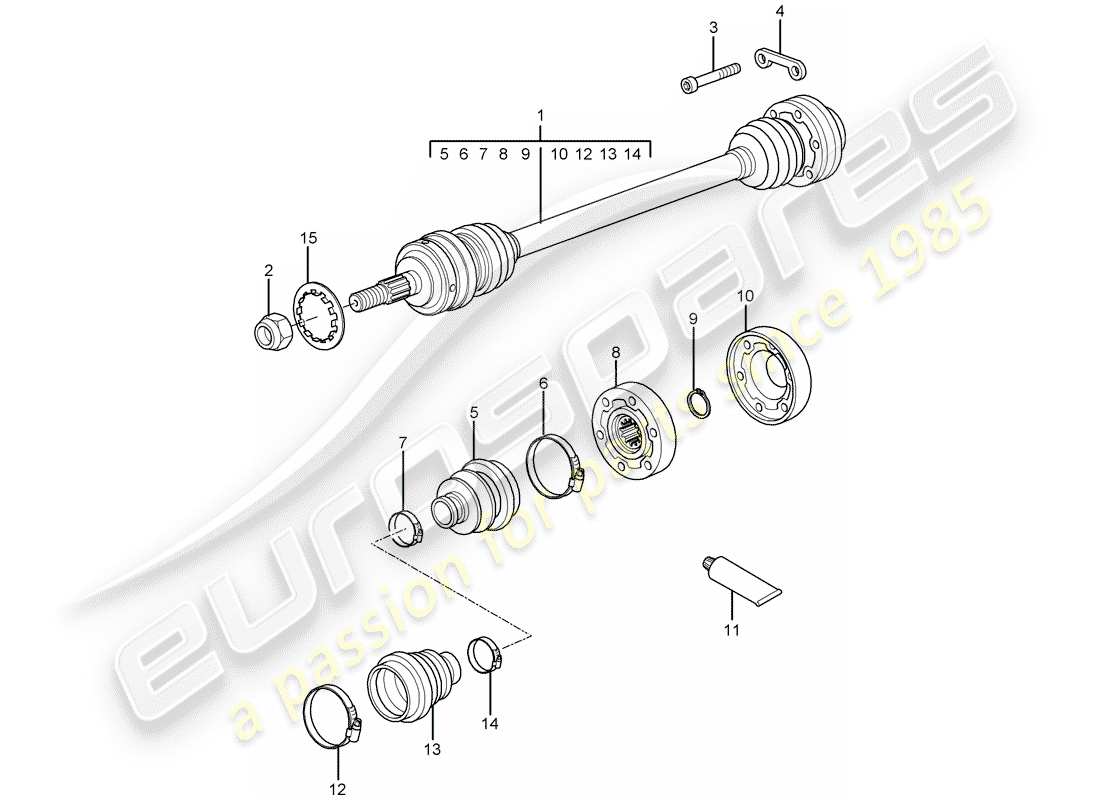 porsche 2008 (997-1) antriebswelle teilediagramm
