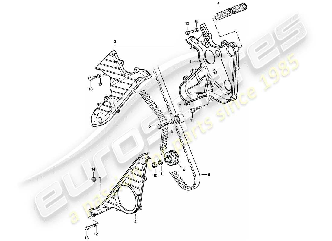porsche 1982 (944) antriebsmechanismus - nockenwelle ersatzteildiagramm
