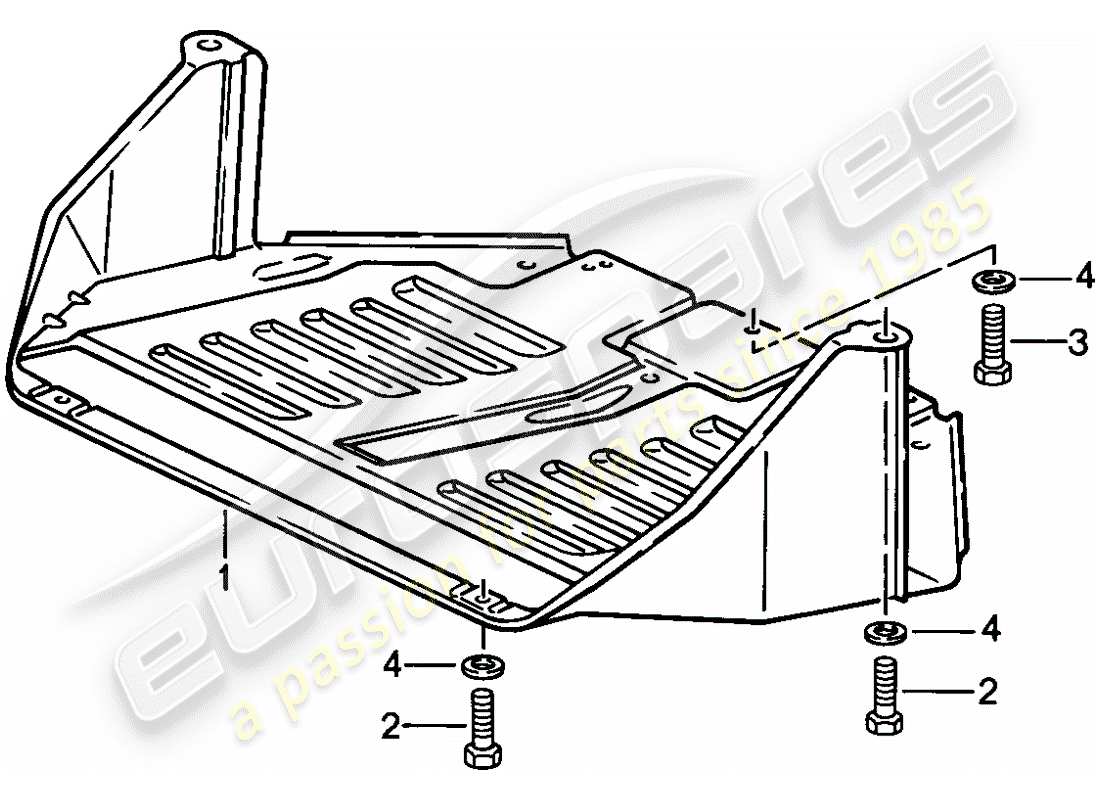 porsche 1987 (924s) schutzplatte f. motor ersatzteildiagramm
