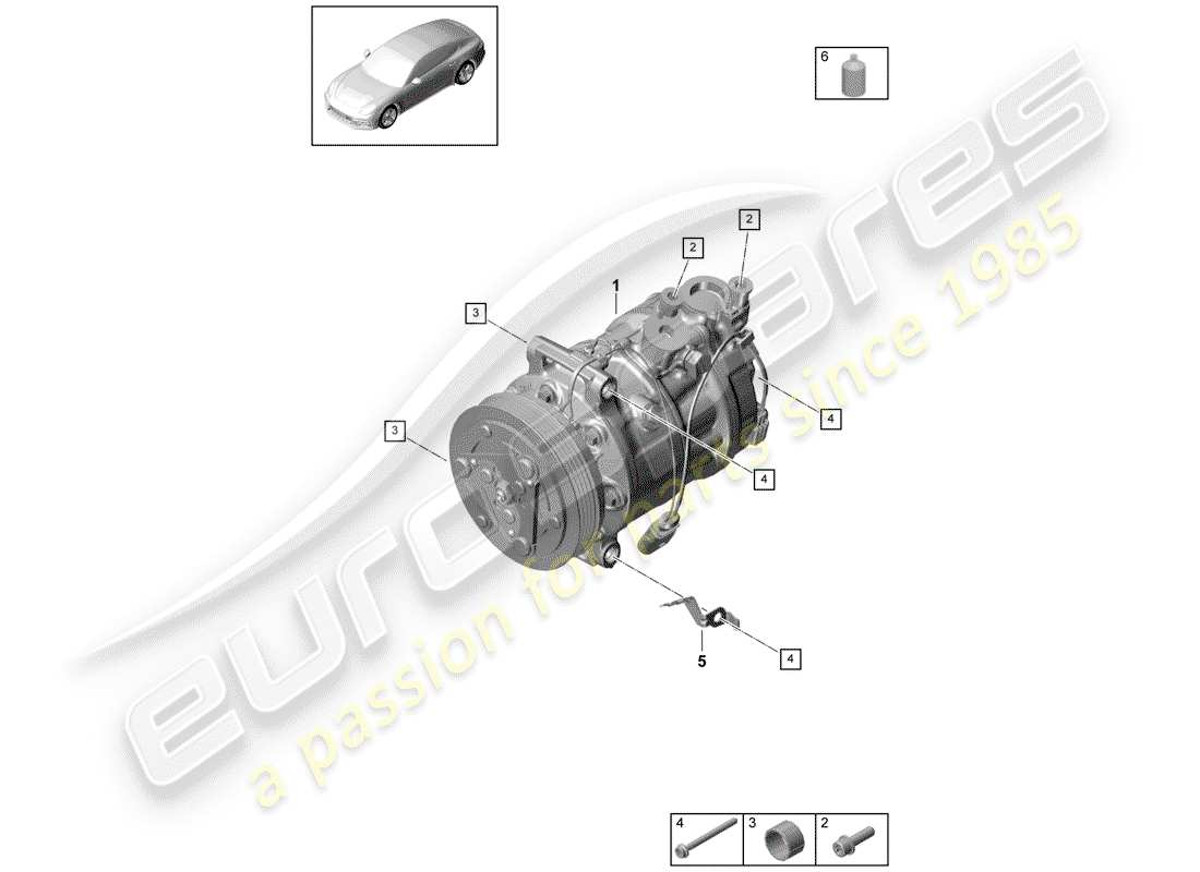 porsche 2019 (panamera 971-1) kompressor teilediagramm