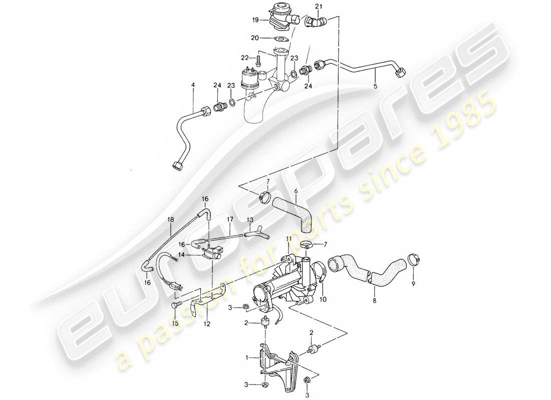 porsche 1995 (993) lufteinspritzung ersatzteildiagramm